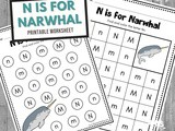 Find the Letter n is for Narwhal Worksheet