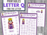 Find the Letter q is for Queen Worksheets