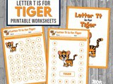 Find the Letter t is for Tiger Worksheet