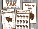 Find the Letter y is for Yak Worksheet