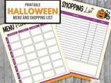 Halloween Menu and Shopping List