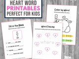 Heart Word Worksheets