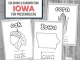 Iowa Coloring and Handwriting Worksheets