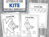 K is for Kite Worksheet Set