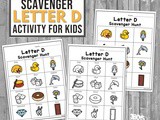 Letter d Scavenger Hunt