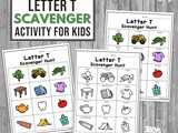 Letter t Scavenger Hunt Printable