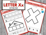 Letter x Scissor Skills Sheets