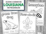 Louisiana Coloring and Handwriting Worksheets
