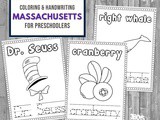 Massachusetts Coloring and Handwriting Worksheets