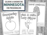 Minnesota Coloring and Handwriting Worksheets