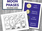 Moon Phases Coloring Cards