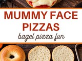 Mummy Face Pizzas (Easy Halloween Bagel Pizzas)