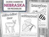 Nebraska Coloring and Handwriting Worksheets