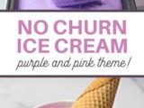 No Churn Purple and Pink Ice Cream Recipe