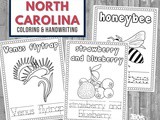 North Carolina Coloring and Handwriting Book