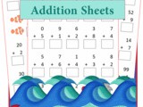 Ocean Animals Addition Worksheets