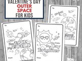 Outer Space Valentine Cards Printable