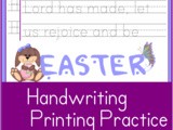 Printable Easter Worksheets: Kindergarten Handwriting Practice