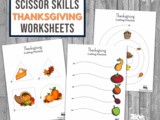 Thanksgiving Cutting Practice Worksheets