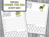 Under the Sea Printable Alphabet Worksheets