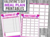 Valentine’s Day Themed Menu and Shopping List