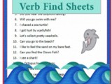 Verb Find Worksheet  {Ocean Animals Unit Study}