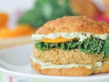 Quinoa basil bean burgers with basil aioli