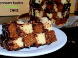 Checkerboard Cake Recipe | How to make Microwave Eggless Checkerboard Cake