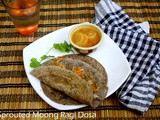 Sprouted Moong Ragi Dosa ~ 101 Dosa Varieties
