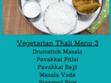 Vegetarian Thali Menu List