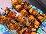 Paneer tikka bbq skewers and refreshing lemonade