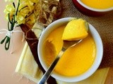 Creme brulee with mango puree