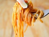 Semi homemade : Spaghetti in creamy tomato sauce