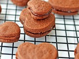 Double Chocolate Sandwich Cookies/Chocolate Cookies With Chocolate Cream/Eggless Chocolate Cookies - 1000th Post
