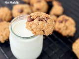 Eggless Oatmeal Chocolate Chip Cookies Recipe | Whole Wheat Oatmeal Cookies | Easy Oatmeal Cookies Recipe