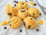 Orange Blueberry Muffins ~ Eggless n Butterless / Eggless Orange Blueberry Muffins
