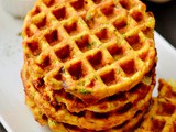 Paneer Pakora Waffles Recipe | Pakora Waffles Recipe - Healthy Tea Time Snack Recipe