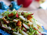 Apple and Brussels Sprouts Salad with Pancetta and Corn Bread Croutons