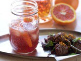 Cara Cara Orange Old Fashioned Paired with Orange Shallot Party Meatballs