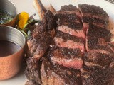 Grilled Bone-in Ribeye Steak with Sides