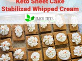 Keto Pumpkin Sheet Pan Cake Squares with Stabilized Whipped Cream