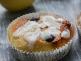 Low Carb Lemon Blueberry Muffins with Sugar Free Lemon Glaze