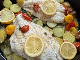 Roasted Red Snapper with Potatoes and Tomatoes