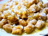 Carrot and Wine Sauce over Sweet Potato Gnocchi