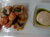 Stuffed scampi with cocktail sauce