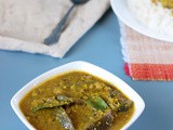 Kathirikai Rasavangi (eggplants cooked with toor dal & tamarind)