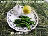 Spicy Hirvya Mirchicha Kharda or Thecha