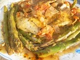Asparagus with fish tilapia tajine/stew