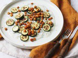 Baby Courgettes with Crispy Chickpeas and Vegan Tzatziki