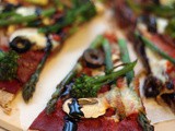 Broccoli and Asparagus Pizza with Balsamic Glaze